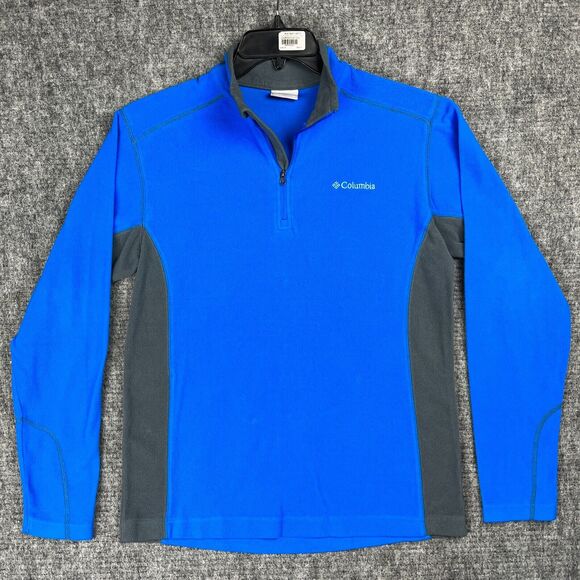 Columbia Fleece Mens Small Blue Pullover Activewear Outdoors Hiking‎ Camping - Picture 1 of 9